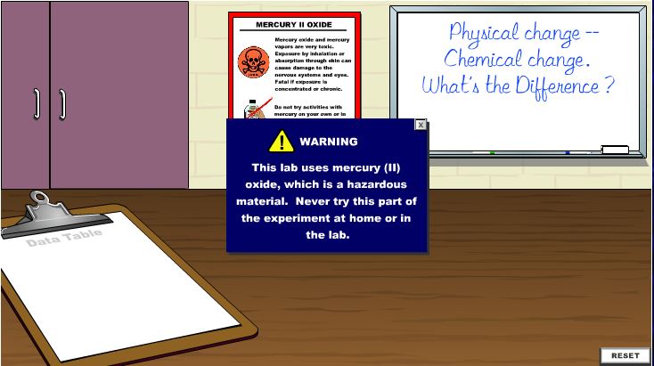 physical and chemical change lab