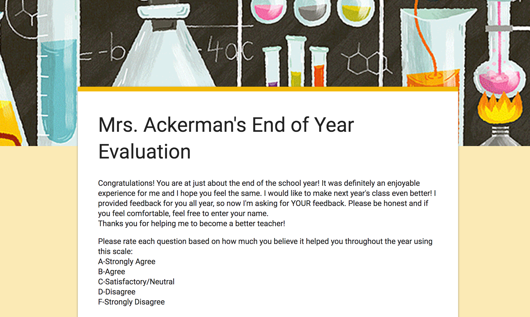 Mrs. Ackerman’s End of Year Evaluation